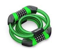 NextSeal Lucchetto Monopattino Elettrico, Lucchetto Bici con Combinazione | Lucchetto a Cavo a Doppia Testa ad Alta Sicurezza a 5 Cifre, 12 mm / 105 cm, per Monopattino Elettrico e Bicicletta