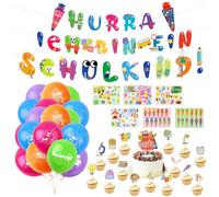 Nexum Ghirlande decorative per l'inizio della scuola, con scritta "HURRa", Ich bin ein Schulkind, per l'inizio della scuola, decorazione da appendere