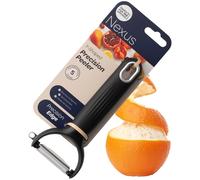 Nexus - Pelapatate a forma di Y, in silicone, ottimo gadget da cucina con manico ergonomico, impugnatura antiscivolo, lama affilata, scivola facilmente su mele, carote, cetrioli, nero satinato