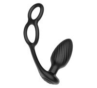 Nexus Tornado Rotating Plug with Cock & Ball Rings Black