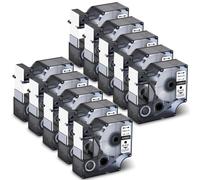 NexusDrive 10pk nero su etichette laminate trasparenti nastro compatibile con etichette a nastro standard 45800 19mm d1 con 450 duo stampante universale