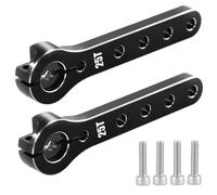 NexusDrive 2 pcs 25t servo corno da 56 mm metallo 25 braccio di estensione denti compatibile con sterzo service RC per elicotteri aeroplani Balsa da 100 cc e modelli di auto(Black 2pc)