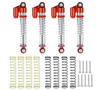 NexusDrive 4 pezzi ammortizzatore ammortizzatore smorzatore di piggyback con molla compatibile con 1 giuridico di auto a crawler RC Crawler adatta ai modelli SCX24(Red and Silver)