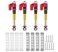 NexusDrive 4 pezzi ammortizzatore ammortizzatore smorzatore di piggyback con molla compatibile con 1 giuridico di auto a crawler RC Crawler adatta ai modelli SCX24(Red and Black)