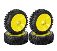 NexusDrive 4pcs 1/8 RC Off road buggy pneumatici ruota 116 mm x 45 mm con mozzi esadecimale da 17 mm compatibili con auto R81 RC e modelli simili da 1 8 in(Yellow)
