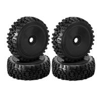 NexusDrive 4pcs 1/8 RC Off road buggy pneumatici ruota 116 mm x 45 mm con mozzi esadecimale da 17 mm compatibili con auto R81 RC e modelli simili da 1 8 in(Black)