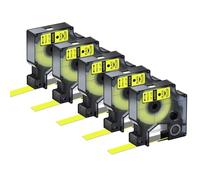 NexusDrive 5/10pcs A45018 Black su nastri di etichetta giallo 12/19mm compatibili con D1 45018 45808 nastri per etichetta 300 350 350d 350d 360D Sostituzione aftermarket universale(5PK)