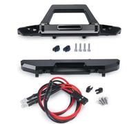 NexusDrive Paramper anteriore in metallo e paraurti posteriore con luci a compatibili con 1/24 RC SCX24 AXI00002 Parti di aggiornamento del crawler per latch fittizio(Front and Rear)