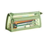 Nexusectar Clear Pencil Pouch Mesh Double Layer Portable Large Capacity