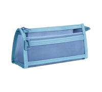Nexusectar Clear Pencil Pouch Mesh Double Layer Portable Large Capacity