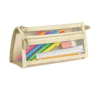 Nexusectar Clear Pencil Pouch Mesh Double Layer Portable Large Capacity