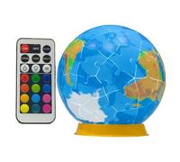 Nexusectar Kit di puzzle del modello globale per adulti, puzzle 3D Modello Globe,Giocattolo per puzzle 3D a globo illuminato | Featura della luce notturna, decorazione educativa per la casa per