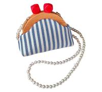Nexusectar Pochette Borsa Top Red Ball Design A Righe Formale Elegante | Pochette piccola con catena di perle per sposa, balli, cocktail party, lavoro quotidiano, cena, serata fuori