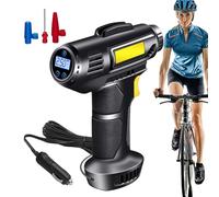 Nexusectar Pompa digitale portatile per pneumatici, pompa digitale ricaricabile con luce a LED, 12 V 100 W, accessorio per auto multiuso per auto, moto, biciclette, palle