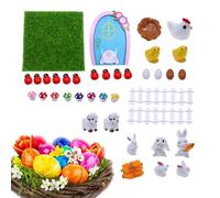 Nexusectar Porta delle fate in miniatura pasquale, porta delle fate dei coniglietti, da giardino per conigli, set di statuette in miniatura per attività artistiche artigianali, decorazione