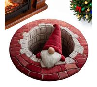 Nexusectar Tappeto Natalizio Per Zona Illusione 3D Antiscivolo Babbo Natale | Tappetino A Illusione Ottica Per Le Festività Natalizie Per Interno Camera Da Letto Soggiorno Cucina Appartamento Ufficio
