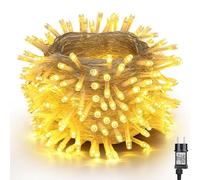 NEXVIN Luci Albero di Natale Bianco Caldo 20M 200LED Catena Luminosa con 8 Modalità, Funzione Timer e Memoria, Collegabile, Luci Natalizie da Esterno ed Interno, Cavo Trasparente