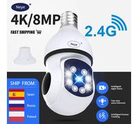 Neye 8MP 4K WiFi Lampadina di sicurezza Telecamera domestica per interni Zoom 5X Telecamera IP panoramica PTZ CCTV Telecamera di sicurezza domestica intelligente