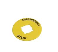 NEYENS 10 pezzi giallo arresto di emergenza interruttore a pulsante accessorio avvertimento leggenda etichetta marchio anello rotondo piastra 90 mm 60 mm 40 mm (colore: 60 22 mm)
