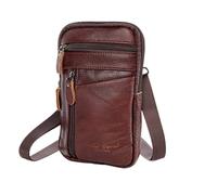 NEYENS Borsa a tracolla da uomo in pelle PU per il tempo libero puro business maschio cintura borse casual mini cellulare borsa portatile, Marrone, Taglia unica