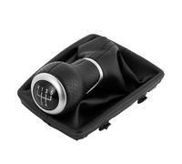 NEYOXGCZX Pomello Cambio per A4 B6 B7 2000-2008 5 6 velocità Pomello Cambio per Auto Leva pomello Stick Pen Ghetta Copri Stivale Pomello Leva Cambio(5 Speed Black Silver)