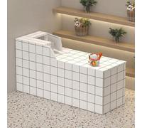 NEYTIIR Banco Reception Compatto Bancone For Ricevimenti Con Cassetto Portaoggetti Finitura Laccata Lucida Foro Di Accesso Ai Cavi Nel Vassoio For Tastiera Del Desktop(M,360x60x100CM)