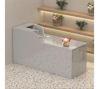 NEYTIIR Banco Reception Compatto Bancone For Ricevimenti Con Cassetto Portaoggetti Finitura Laccata Lucida Foro Di Accesso Ai Cavi Nel Vassoio For Tastiera Del Desktop(A,240x60x100CM)