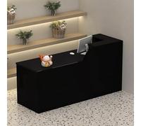 NEYTIIR Banco Reception Compatto Bancone For Ricevimenti Con Cassetto Portaoggetti Finitura Laccata Lucida Foro Di Accesso Ai Cavi Nel Vassoio For Tastiera Del Desktop(H,140x60x100CM)