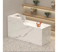 NEYTIIR Banco Reception Compatto Bancone For Ricevimenti Con Cassetto Portaoggetti Finitura Laccata Lucida Foro Di Accesso Ai Cavi Nel Vassoio For Tastiera Del Desktop(O,240x60x100CM)