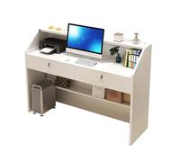 NEYTIIR Banco Reception con Spazio di Archiviazione alla Reception Cassetti e Armadietti con Serratura alla Reception Clinica, Salone(White,100cm)