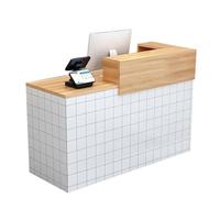 NEYTIIR Bancone Di Benvenuto, Bancone Reception Con Bancone, Tavolo Della Reception, Bancone Cassa In Legno Con Cassetto Chiudibile A Chiave, Per Negozio, Clinica, Ufficio(C,100CM)