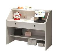 NEYTIIR Bancone Reception, Tavolo Per Trattative, Banco Cassa, Tavolo Reception, Cassetti Chiudibili A Chiave, Per Ufficio, Vendita Al Dettaglio, Hall, Salone Di Bellezza(White,100x38x92cm)