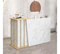 NEYTIIR Bancone Reception Ufficio Piccolo, Banco Reception Parrucchiere Tavolo, Cassa Per Negozio Con Cassetti Chiudibili A Chiave Per Supermercato Hotel Lobby Reception(C,120CM)