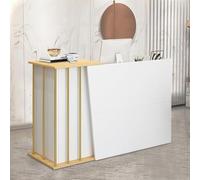 NEYTIIR Bancone Reception Ufficio Piccolo, Banco Reception Parrucchiere Tavolo, Cassa Per Negozio Con Cassetti Chiudibili A Chiave Per Supermercato Hotel Lobby Reception(B,100CM)