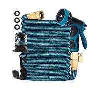 NEYTIIR Estensibile Tubo da Giardino - Tubo Flessibile per Giardinaggio con 10 Funzioni Pistola, con Adattatore da 1/2" E 3/4", Ideale per Giardino E Casa(50FT)