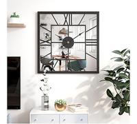 NEYTIIR Grande orologio da parete quadrato con specchio HD, orologi da parete decorativi for pareti del soggiorno, decorazione for ufficio, camera da letto, ingresso, foyer, camino.(60cm)