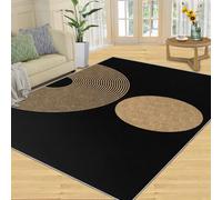 NEYTIIR Tappeto Da Appartamento Con Stampa Leopardata Marrone, Ghepardo Vintage Bohémien Europeo, Tappeto A Pelo Corto Facile Da Pulire For Il Soggiorno(Line Circle,180 x 220 cm)