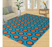NEYTIIR Tappeto Da Appartamento Con Stampa Leopardata Marrone, Ghepardo Vintage Bohémien Europeo, Tappeto A Pelo Corto Facile Da Pulire For Il Soggiorno(Honeycomb Hexagonal,180 x 240 cm)