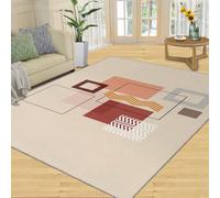 NEYTIIR Tappeto Da Appartamento Con Stampa Leopardata Marrone, Ghepardo Vintage Bohémien Europeo, Tappeto A Pelo Corto Facile Da Pulire For Il Soggiorno(Retro Geometric,160 x 220 cm)