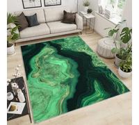 NEYTIIR Tappeto Moderno Lavabile Per La Camera Dei Bambini, Il Soggiorono, La Hall, La Moquette Lavabile In Lavatrice, Mosaico, Geometrico, Antiscivolo(Green Marble,70 x 120 cm)