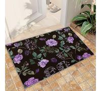 NEYTIIR Tappeto Moderno Lavabile Per La Camera Dei Bambini, Il Soggiorono, La Hall, La Moquette Lavabile In Lavatrice, Mosaico, Geometrico, Antiscivolo(Rose Flowers,60 x 120 cm)