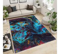 NEYTIIR Tappeto Moderno Lavabile Per La Camera Dei Bambini, Il Soggiorono, La Hall, La Moquette Lavabile In Lavatrice, Mosaico, Geometrico, Antiscivolo(Abstract Marble,80 x 150 cm)