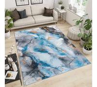 NEYTIIR Tappeto Moderno Lavabile Per La Camera Dei Bambini, Il Soggiorono, La Hall, La Moquette Lavabile In Lavatrice, Mosaico, Geometrico, Antiscivolo(Navy Blue Marble,180 x 270 cm)