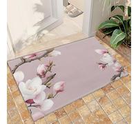 NEYTIIR Tappeto Moderno Lavabile Per La Camera Dei Bambini, Il Soggiorono, La Hall, La Moquette Lavabile In Lavatrice, Mosaico, Geometrico, Antiscivolo(Orchid Flowers,60 x 140 cm)