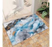 NEYTIIR Tappeto Moderno Lavabile Per La Camera Dei Bambini, Il Soggiorono, La Hall, La Moquette Lavabile In Lavatrice, Mosaico, Geometrico, Antiscivolo(Navy Blue Marble,60 x 90 cm)
