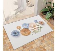 NEYTIIR Tappeto Moderno Lavabile Per La Camera Dei Bambini, Il Soggiorono, La Hall, La Moquette Lavabile In Lavatrice, Mosaico, Geometrico, Antiscivolo(Romantic Floral,60 x 90 cm)