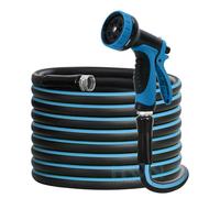 NEYTIIR Tubo da Giardino Anti-espansione da 100 Piedi, Flessibile, Anti-Scoppio, Anti-Piega, Ugello A 10 Funzioni, Leggero E Resistente per Uso Esterno(Blue,50FT)