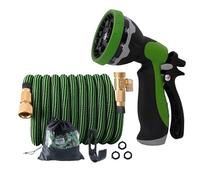 NEYTIIR Tubo da Giardino Espandibile, Flessibile E Resistente, Estensibile con Ugello Spray A 10 Modelli, Raccordi in Ottone, Tubi per Lavaggio Auto da Giardino(100FT)