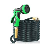 NEYTIIR Tubo da Giardino Estensibile, Lattice 3 Strati Connettori Metallici 3/4"-1/2", 10 modalità Spruzzo, Antigroviglio, per Irrigazione/Lavaggio(25FT)