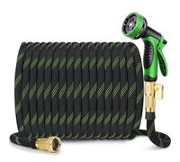 NEYTIIR Tubo da Giardino Non Espandibile, con Ugello Spray A 10 Modelli, Senza Pieghe, A Prova di Perdite, Resistente, Tessuto Ad Alta Densità 3750D(50FT)